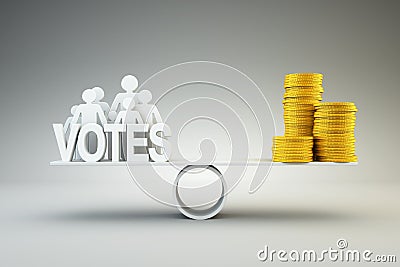 Money buys votes Stock Photo
