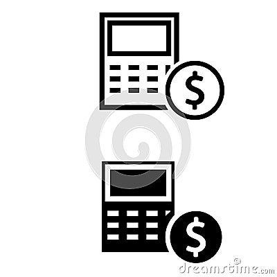 Money calculation icon vector set. Budget illustration sign collection. Financial payment symbol. banking logo. Vector Illustration