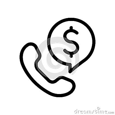 money at call, trader cash call, money calling, mobile phone icon bank, money market, payment request, loan by cell Vector Illustration