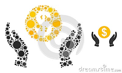 Money Care Hands Icon - Coronavirus Collage Vector Illustration