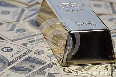 Money,cash,gold bullion Stock Photo