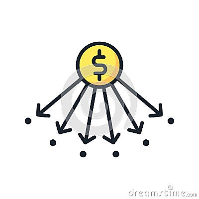 Money Cash Management Icon Color Illustration Design Vector Illustration