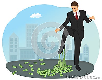 Money chewing gum Vector Illustration