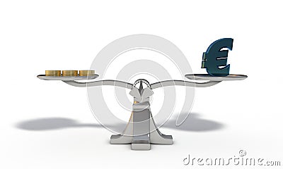 Money coin and euro concept, 3d render Stock Photo