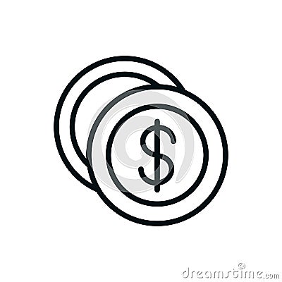 Money coins currency shopping line style Vector Illustration