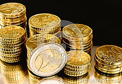 Money coins from Europe Stock Photo