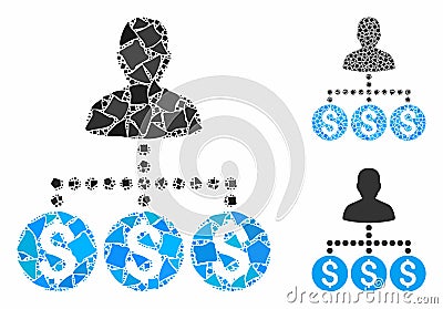 Money collector Mosaic Icon of Trembly Parts Stock Photo