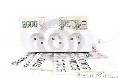 Money concept of expensive energy bill Stock Photo