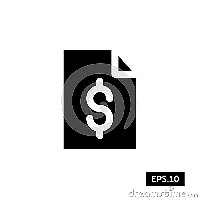 Money Document Icon, Money Document Sign/Symbol Stock Photo