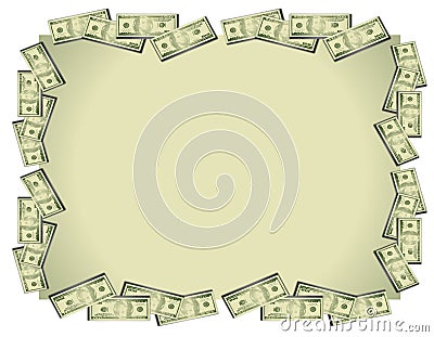 Money Dollar Bills Background Cartoon Illustration