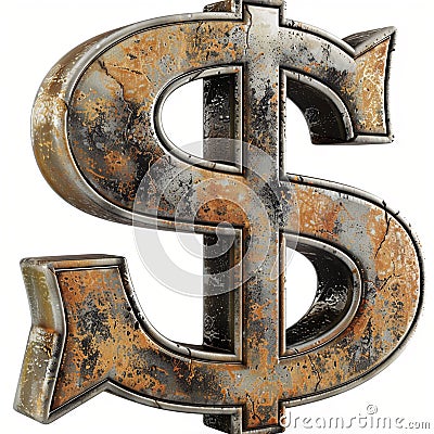 money dollar in a gold dollar sign logo Stock Photo