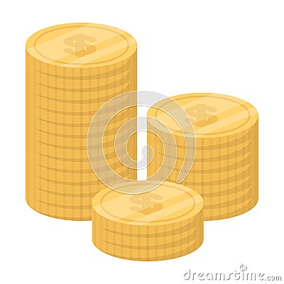 Money donation icon in cartoon style isolated on white background. Vector Illustration