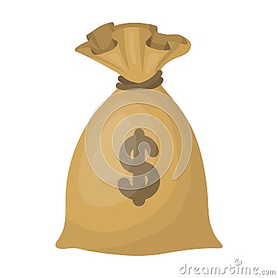 Money donation icon in cartoon style isolated on white background. Vector Illustration