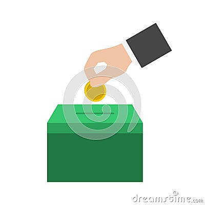 Money donation icon, simple vector icon Vector Illustration