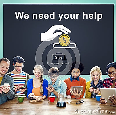 Money Donations Welfare Helping Hands Concept Stock Photo