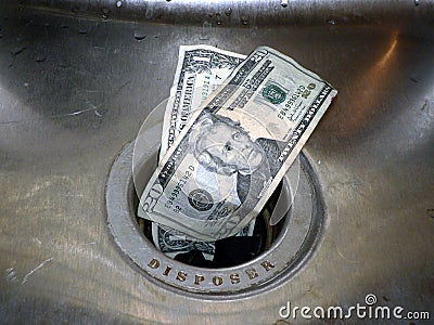 Money down the drain 2 Stock Photo