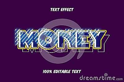 Money Editable Text Effect With Purple Color Background Vector Illustration
