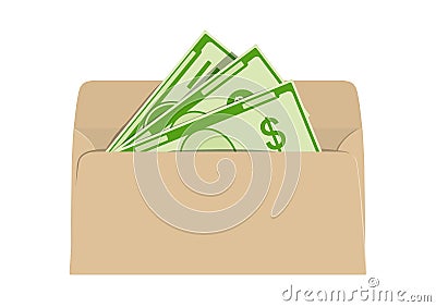 Money in envelope. Net and shadow income. Vector illustration. Vector Illustration