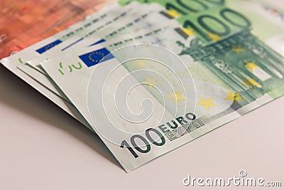 Money, euro, 100 euros, make life better, bank exchange currency Stock Photo