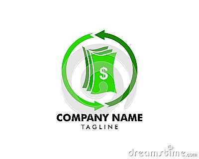 Money exchange logo template, Currency exchange vector design, Exchange arrows and dollar logotype Vector Illustration