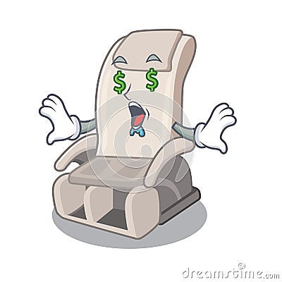 Money eye toy massage chair in cartoon shape Vector Illustration