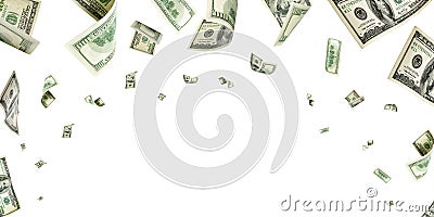 Money falling. American money. Washington american cash, usd bac Stock Photo