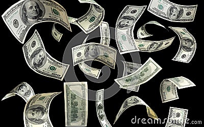 Money falling from the sky Stock Photo