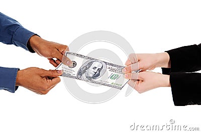 Money fight Stock Photo