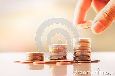 Money coins stack Stock Photo