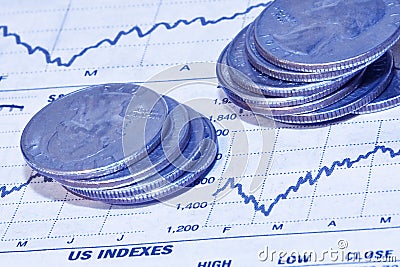 Money and Financial Charts Stock Photo