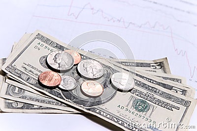 Money and financial graph Stock Photo