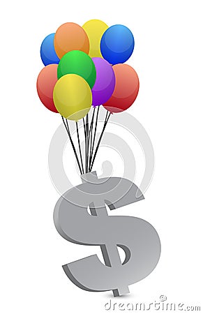 Money flying away illustration design Cartoon Illustration