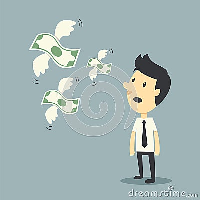 Money flying Vector Illustration