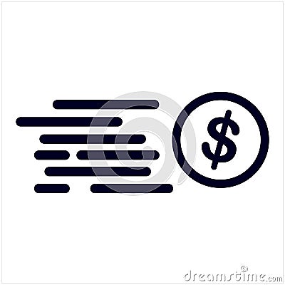 Money flying icon vector Vector Illustration