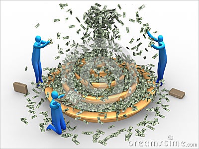 Money fountain Stock Photo