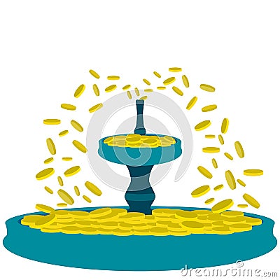 Money fountain Vector Illustration