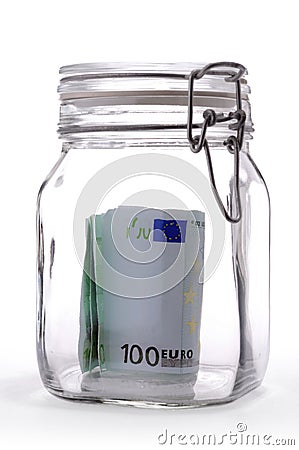 Money in a Glass Jar Stock Photo