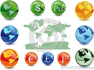 Money globe Vector Illustration