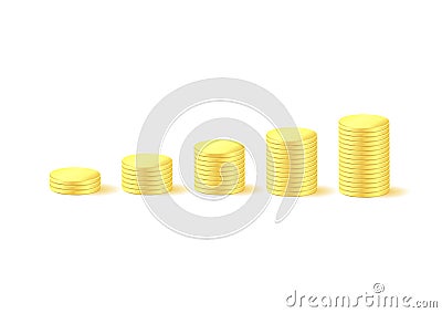 Money graph coins Vector Illustration