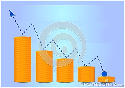 Money grow chart Vector Illustration