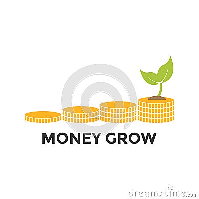 Money grow graphic icon design template Vector Illustration