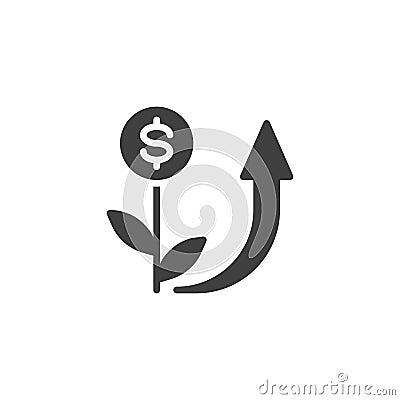 Money grow vector icon Vector Illustration