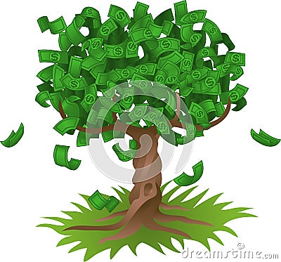 Money growing on tree Vector Illustration