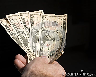 Money in hand Stock Photo