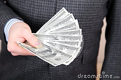 Money in a hand Stock Photo
