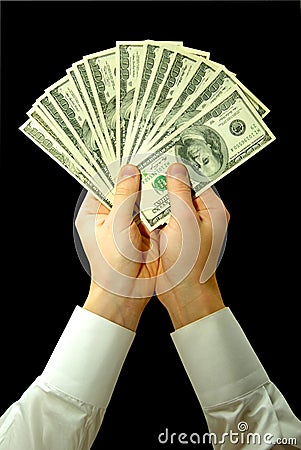 Money in hands Stock Photo