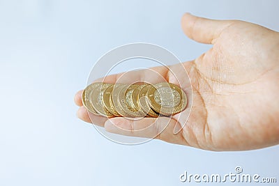 Money in the hands of a woman Stock Photo