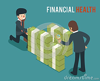 Money health isometric 3d vector illustration Vector Illustration