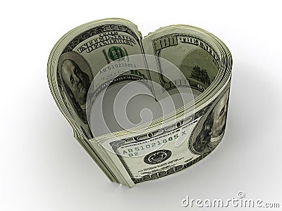 Money. Heart Stock Photo