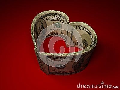 Money. Heart Stock Photo